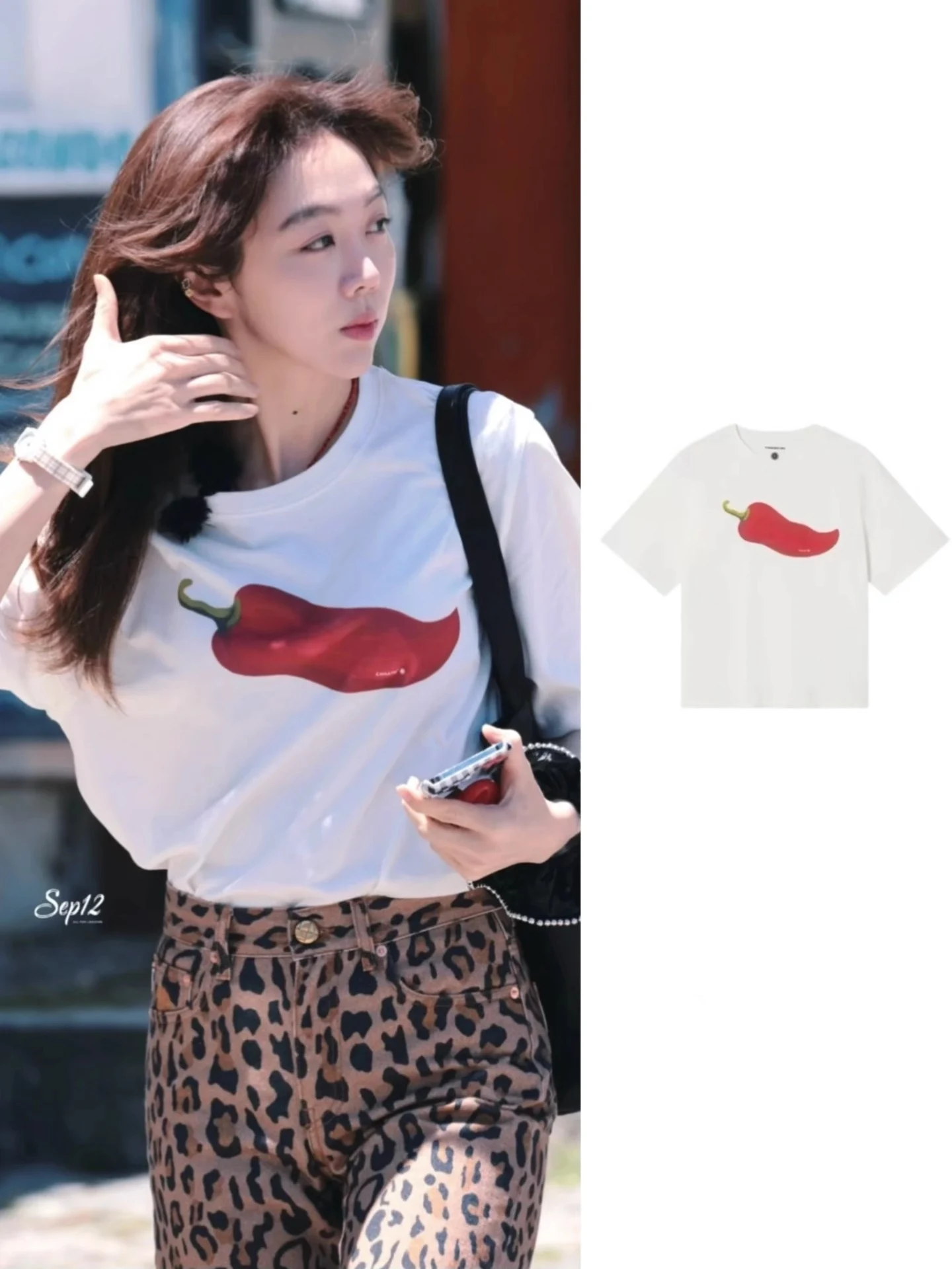 EXJR Simple Summer Casual Print Short Sleeve Women's T-shirt White Pepper Flower Loose Fit Versatile round Neck Top
EXJR Simple Summer Casual Print Short Sleeve Women's T-shirt White Pepper Flower Loose Fit Versatile round Neck Top