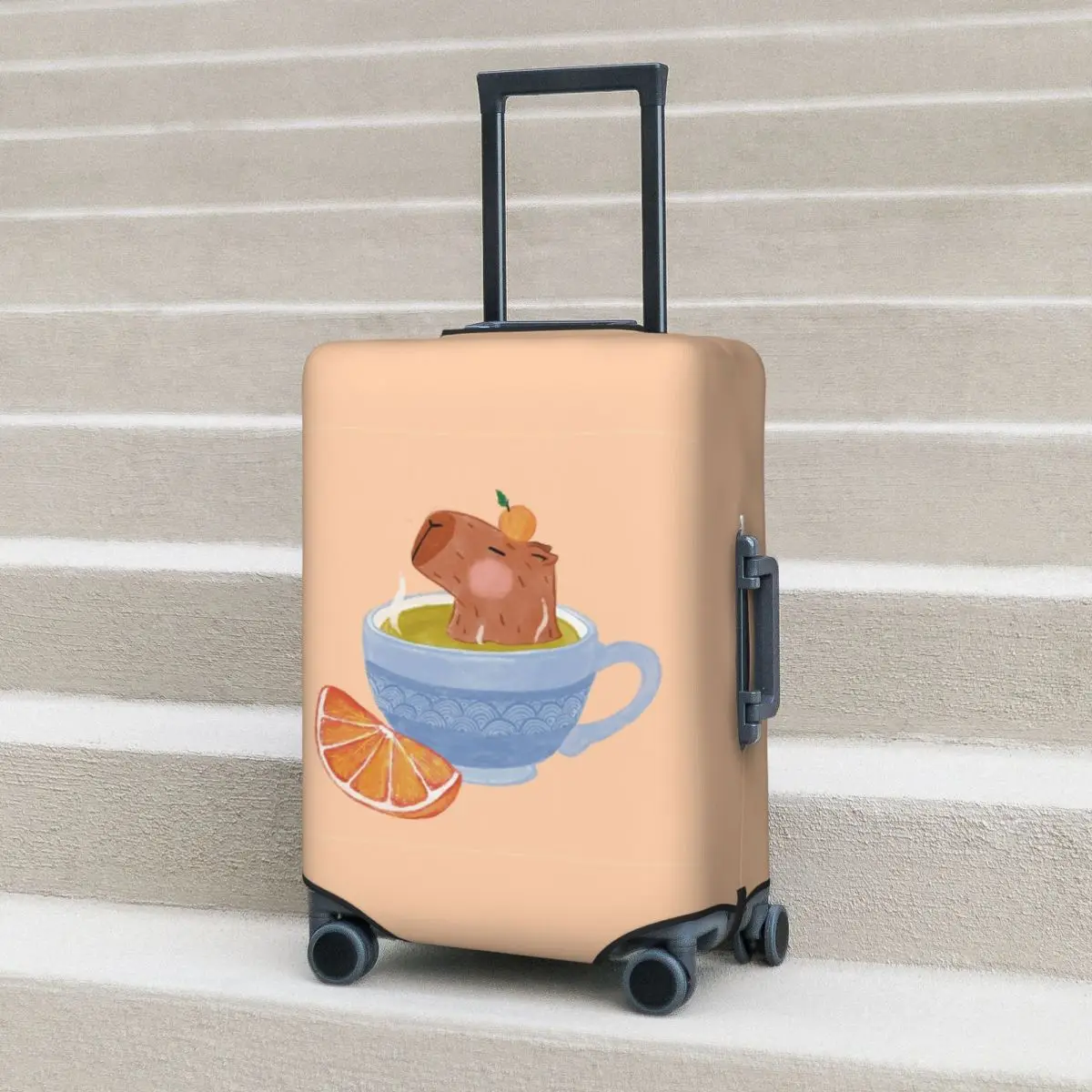 Capybara Tea Cup Orange Green Tea Suitcase Cover Flight Travel Elastic Luggage Supplies Protector
Capybara Tea Cup Orange Green Tea Suitcase Cover Flight Travel Elastic Luggage Supplies Protector