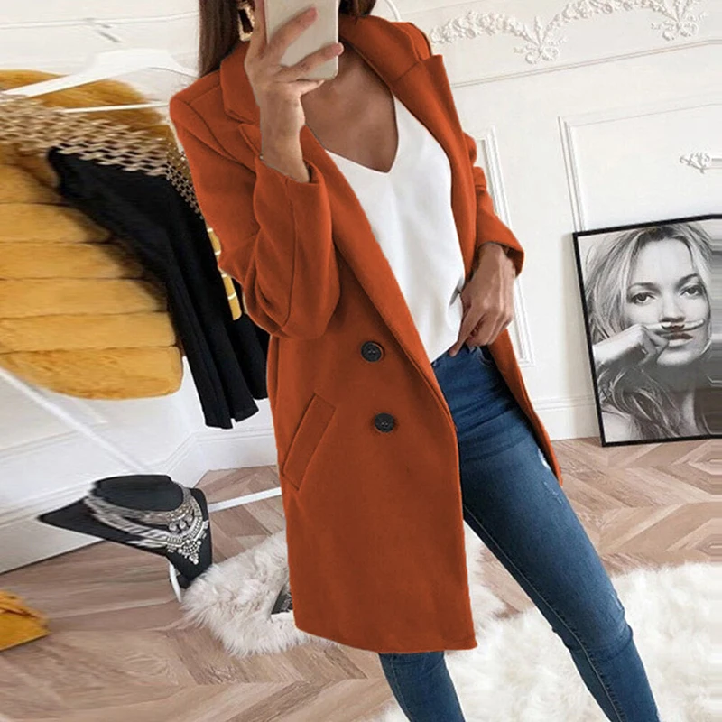 2022 Autumn Winter Women Korean Fashion Casual Jacket Turn Down Collar Mid Long Coat 5XL Plus Size Solid Color Warm Woolen Coat
2022 Autumn Winter Women Korean Fashion Casual Jacket Turn Down Collar Mid Long Coat 5XL Plus Size Solid Color Warm Woolen Coat