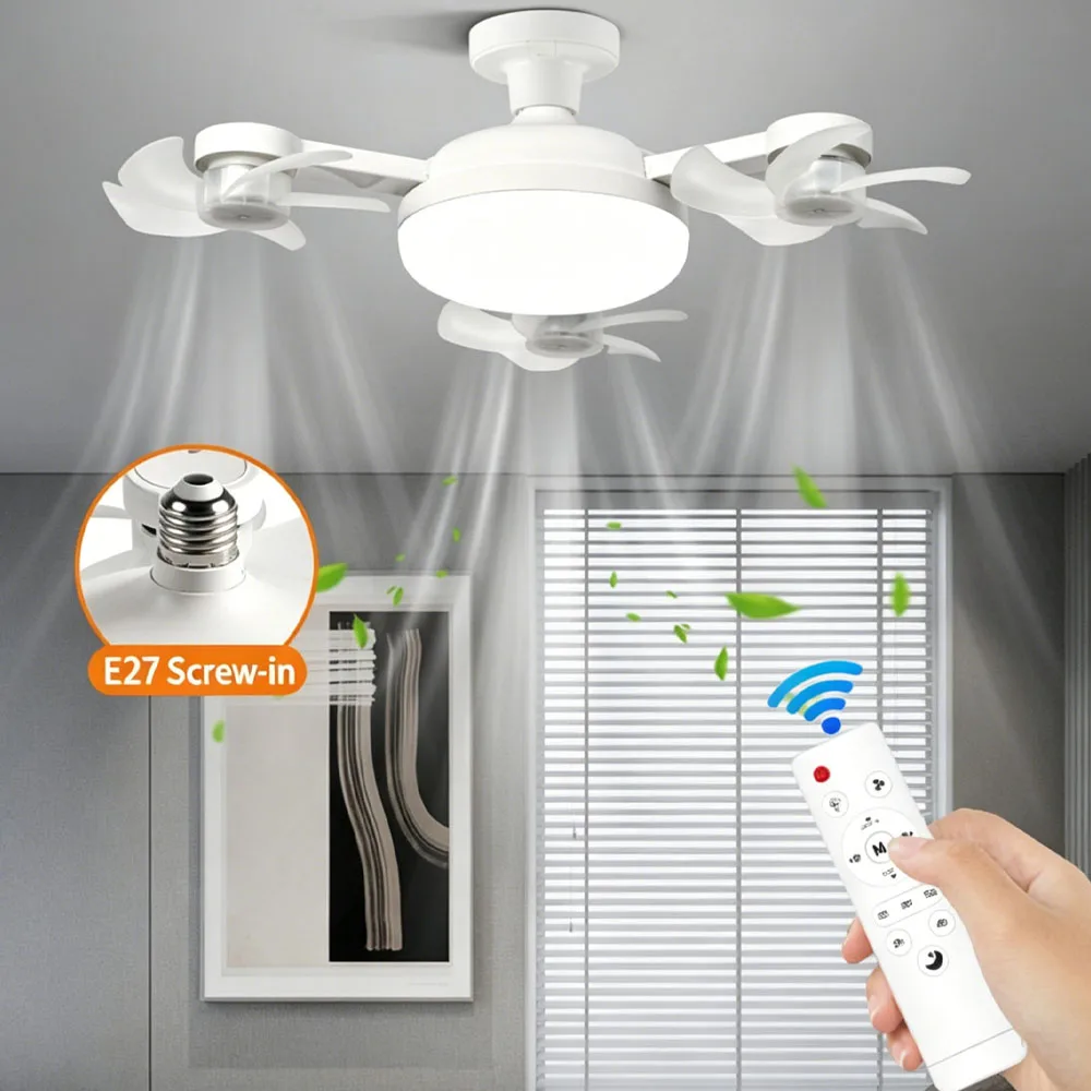 40W Ceiling Fan with Remote Control LED Light Fan E27 Base, Intelligent Silent Ceiling Fan for Bedroom and Living Room
40W Ceiling Fan with Remote Control LED Light Fan E27 Base, Intelligent Silent Ceiling Fan for Bedroom and Living Room