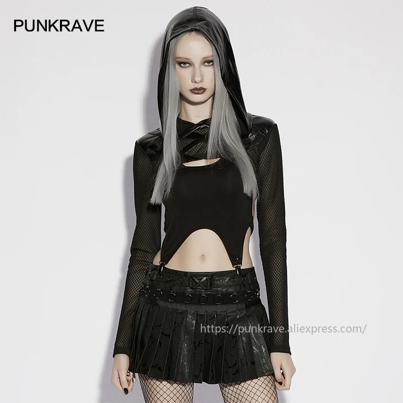 PUNK RAVE Women's Punk Pullover Hooded Knitted & Mesh Ultra Short Top Sharp Segmentation Warrior Long Sleeves Small Jacket
PUNK RAVE Women's Punk Pullover Hooded Knitted & Mesh Ultra Short Top Sharp Segmentation Warrior Long Sleeves Small Jacket