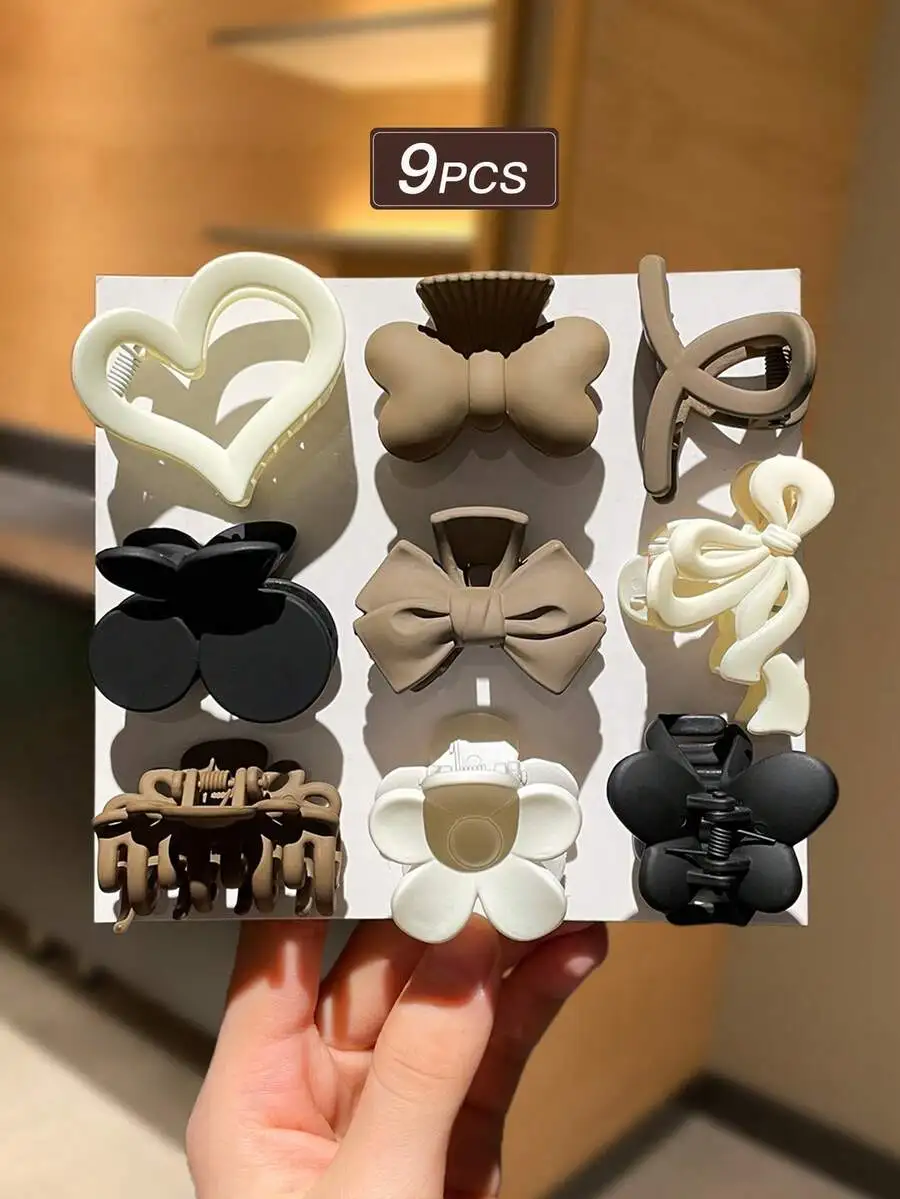9PCS Matte Hair Claws For Women, Heart Bow Flower Claw Clips, Minimalist Hair Accessories Set
9PCS Matte Hair Claws For Women, Heart Bow Flower Claw Clips, Minimalist Hair Accessories Set