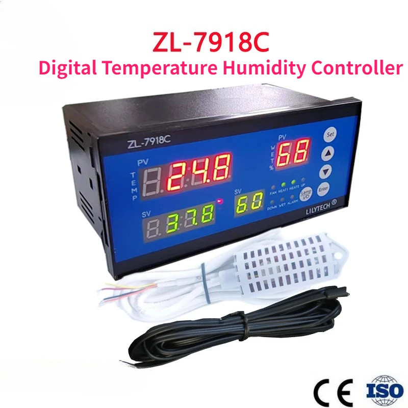 ZL-7918C Digital Temperature Humidity Controller AC100~240V for Incubator,Multifunctional Automatic Incubator
ZL-7918C Digital Temperature Humidity Controller AC100~240V for Incubator,Multifunctional Automatic Incubator