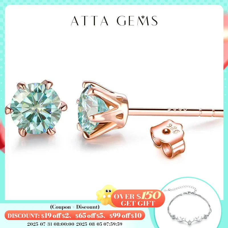Colored Moissanite Stud Earrings 1ct D Color Ideal Cut Lab Created Diamond 18K Rose Gold Plating Earrings for Women with GRA
Colored Moissanite Stud Earrings 1ct D Color Ideal Cut Lab Created Diamond 18K Rose Gold Plating Earrings for Women with GRA