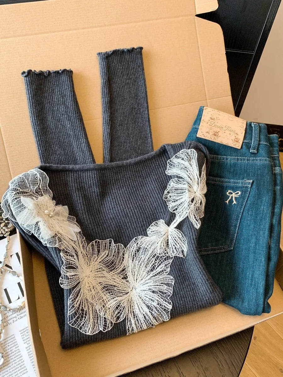 Ele Korean Sle Женская трикотажная длинная све U-Ne Lace Splice Base irt Soft Gentle High Quali Гуанчжоу Тринадцатый ...
Ele Korean Sle Женская трикотажная длинная све U-Ne Lace Splice Base irt Soft Gentle High Quali Гуанчжоу Тринадцатый ...