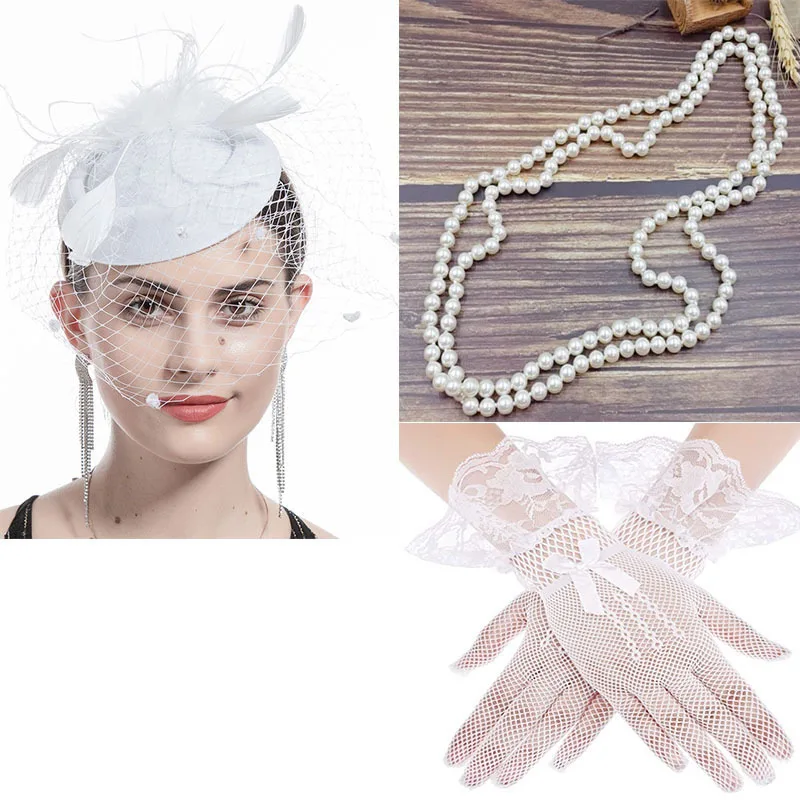 Mesh Hat Earrings Gloves Necklace Four-Piece Hair Accessories Set Stewardess Hat Hair Clip Headwear Hat Hairpin Veil
Mesh Hat Earrings Gloves Necklace Four-Piece Hair Accessories Set Stewardess Hat Hair Clip Headwear Hat Hairpin Veil