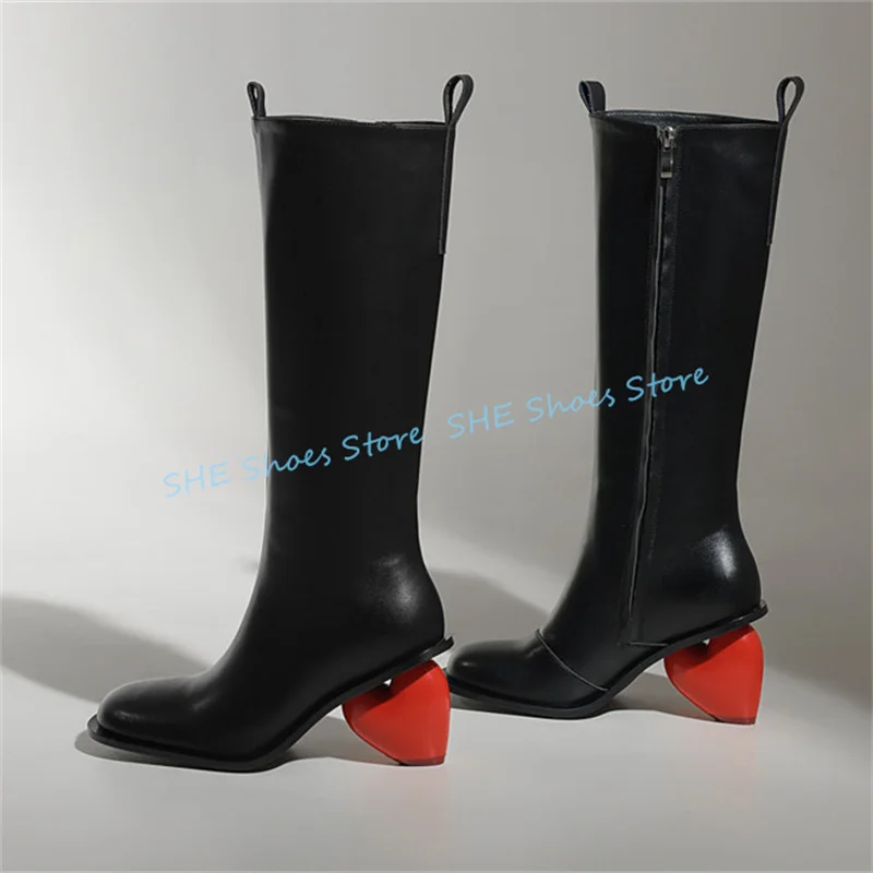 Fashion Mixed Color Love Heart Heel Women Long Boots Round Toe High Heel Knee High Boots Ladies Catwalk Dress Shoes
Fashion Mixed Color Love Heart Heel Women Long Boots Round Toe High Heel Knee High Boots Ladies Catwalk Dress Shoes