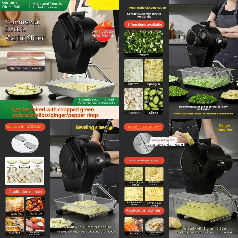 Mond.uk Commercial Electric Garlic Slicer Ginger Shredder Adjustable Thickness Scallion Vegetable Cutter Cutting Machine
Mond.uk Commercial Electric Garlic Slicer Ginger Shredder Adjustable Thickness Scallion Vegetable Cutter Cutting Machine