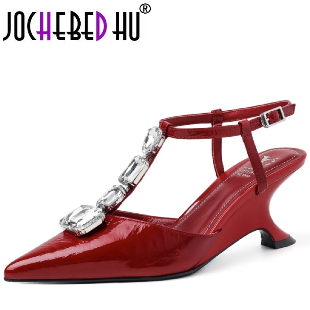 【JOCHEBED HU】Women Handmade Genuine Leather Pointed Toe High Heels With Rhinestone Decoration Dress Party Pumps 34-40
【JOCHEBED HU】Women Handmade Genuine Leather Pointed Toe High Heels With Rhinestone Decoration Dress Party Pumps 34-40