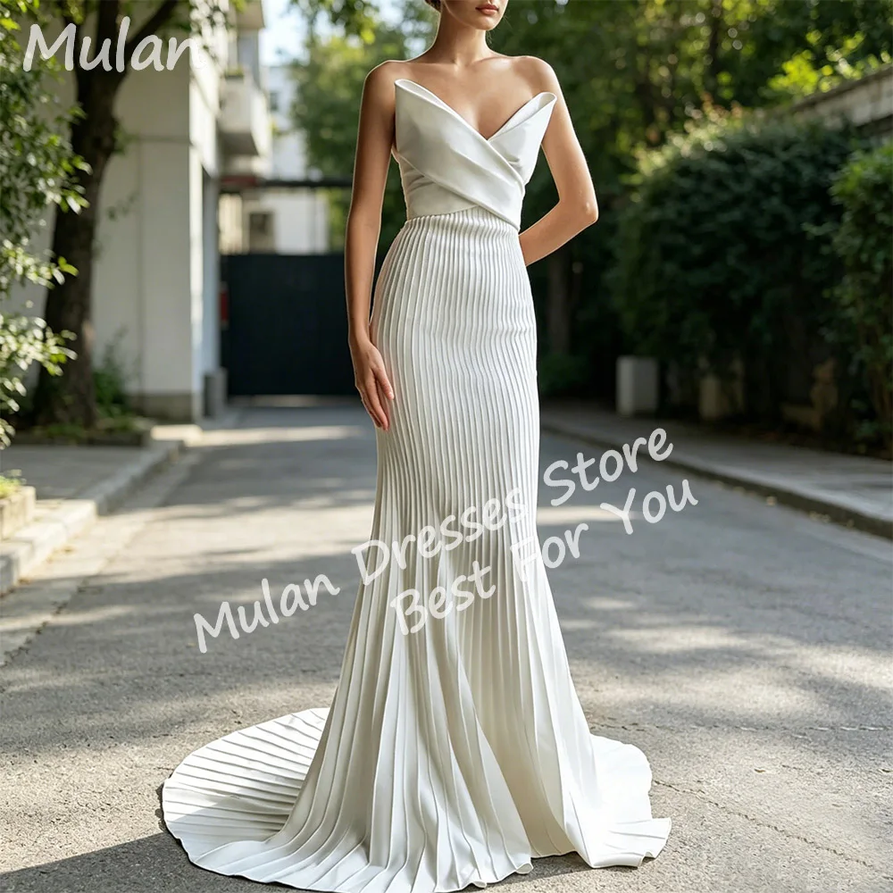 Customized Elegant Long Simple Wedding Dresses V-Neck Floor-Length Mermaid Brides Dress Women Vestidos De Novias Gowns
Customized Elegant Long Simple Wedding Dresses V-Neck Floor-Length Mermaid Brides Dress Women Vestidos De Novias Gowns