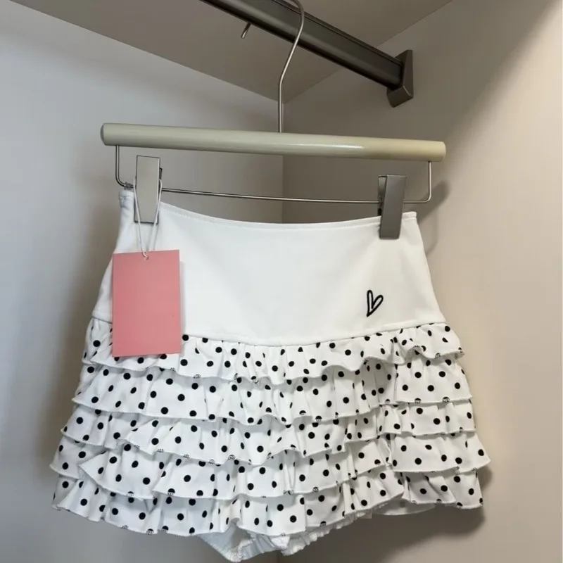 Women Y2K Vintage Polka Dot Ruffle Mini Skirt Sweet Fairy High Waist Layered Cake Skirt Summer Casual Fashion Slim Shorts New
Women Y2K Vintage Polka Dot Ruffle Mini Skirt Sweet Fairy High Waist Layered Cake Skirt Summer Casual Fashion Slim Shorts New