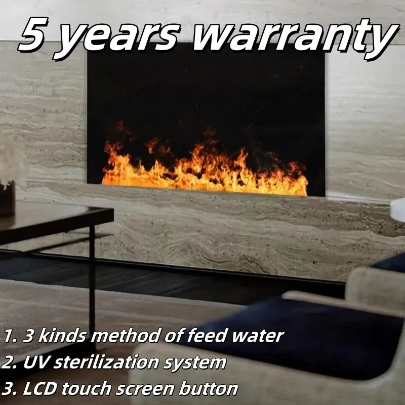 5-летняя гарантия, имитация тумана, камин с огненным паром и травлением, звук растрескивания, 3d распыление, электрический водяной паровой камин
5-летняя гарантия, имитация тумана, камин с огненным паром и травлением, звук растрескивания, 3d распыление, электрический водяной паровой камин