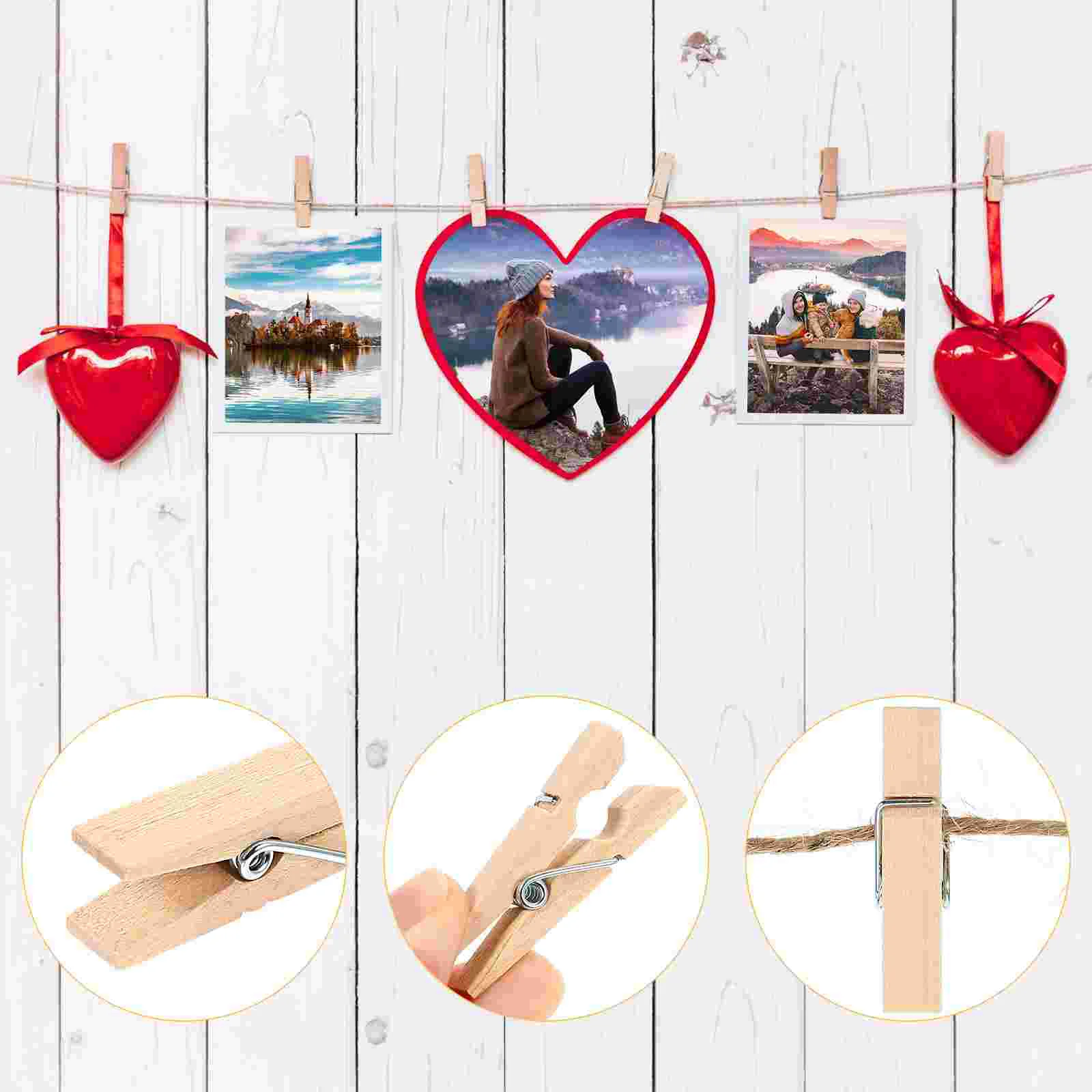 1 Set Photo Display Clips Wooden Clip Crafts Pictures Hanging Wooden Clamps DIY Message Clips with Rope
1 Set Photo Display Clips Wooden Clip Crafts Pictures Hanging Wooden Clamps DIY Message Clips with Rope
