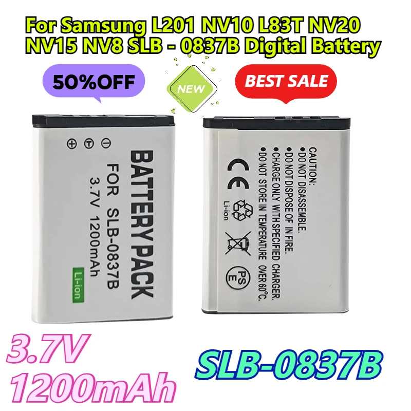 3.7V 1200mAh for Samsung L201 NV10 L83T NV20 NV15 NV8 SLB - 0837B Digital Battery
3.7V 1200mAh for Samsung L201 NV10 L83T NV20 NV15 NV8 SLB - 0837B Digital Battery