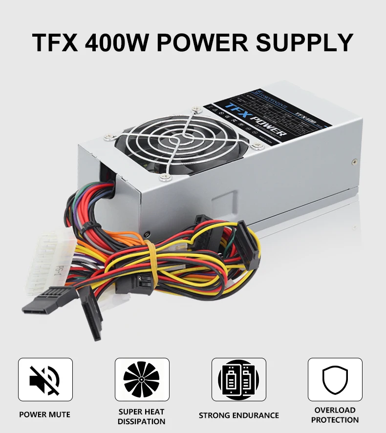 TFX PC Power Supply 300W 400W PSU Fixed Cable Stand Full Voltage 110-240V with 20+4Pin Main Power for NAS and Mini ITX Models
TFX PC Power Supply 300W 400W PSU Fixed Cable Stand Full Voltage 110-240V with 20+4Pin Main Power for NAS and Mini ITX Models
