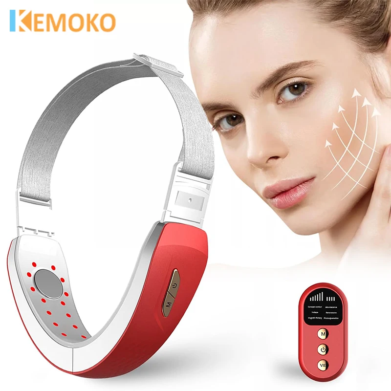 Electric V-Face Lifting Beauty Device Double Chin Remove EMS Face Slimming Red/Blue Light Heat Massage Face Lifting Machine Care
Electric V-Face Lifting Beauty Device Double Chin Remove EMS Face Slimming Red/Blue Light Heat Massage Face Lifting Machine Care