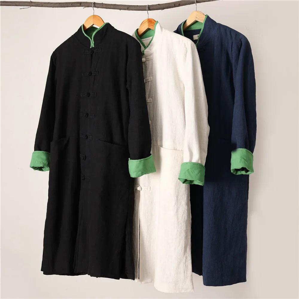 Autumn and winter men's Chinese style coat Ethnic linen Cotton medium length Folk coat thickened cotton linen windbreaker Man
Autumn and winter men's Chinese style coat Ethnic linen Cotton medium length Folk coat thickened cotton linen windbreaker Man