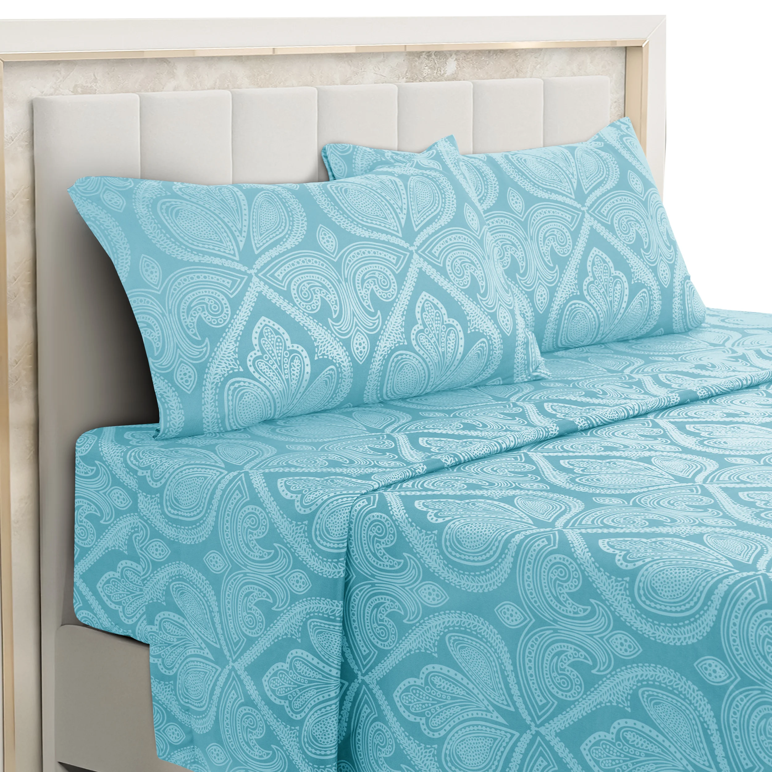 LUX Decor Paisley Bed Sheet Set, 3/4 PCs Soft 100% polyester Wrinkle Free Sheets – Luxurious Printed Bed Sheets with Deep Pocket Fitted Sheet & Pillowcases – Available in 6 Sizes & Multiple Colors
LUX Decor Paisley Bed Sheet Set, 3/4 PCs Soft 100% polyester Wrinkle Free Sheets – Luxurious Printed Bed Sheets with Deep Pocket Fitted Sheet & Pillowcases – Available in 6 Sizes & Multiple Colors