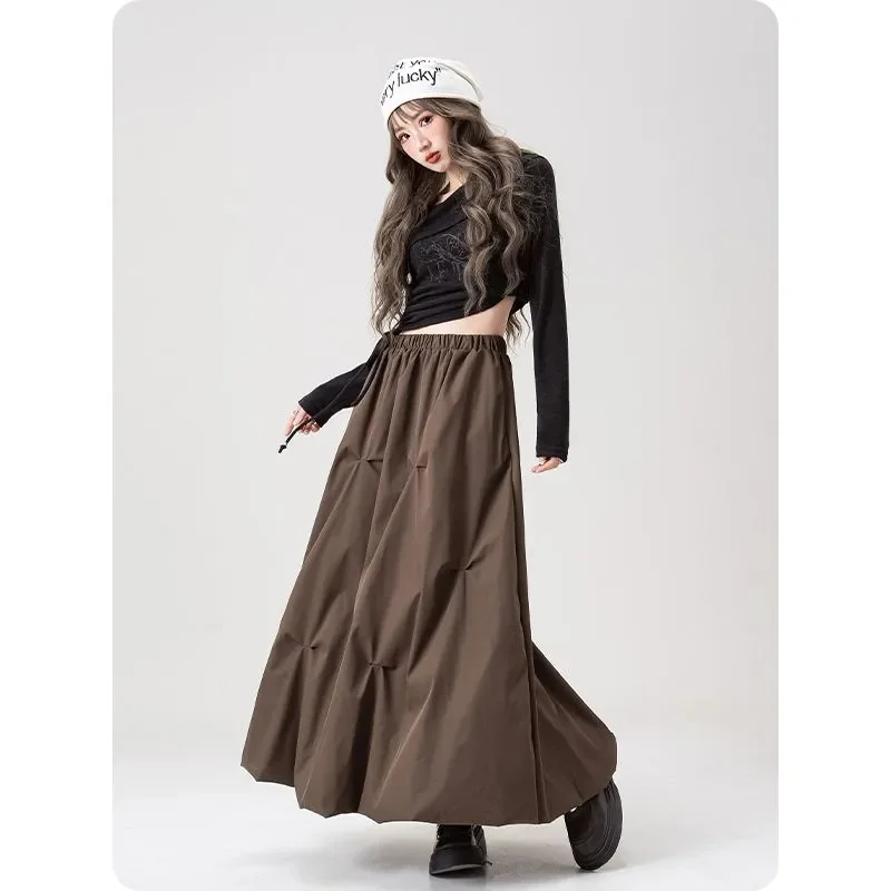 Coffee Pleated Flower Bud Skirt for Women 2025 Spring and Summer New High-waisted Hot Girl A-line Skirt Long Skirt
Coffee Pleated Flower Bud Skirt for Women 2025 Spring and Summer New High-waisted Hot Girl A-line Skirt Long Skirt