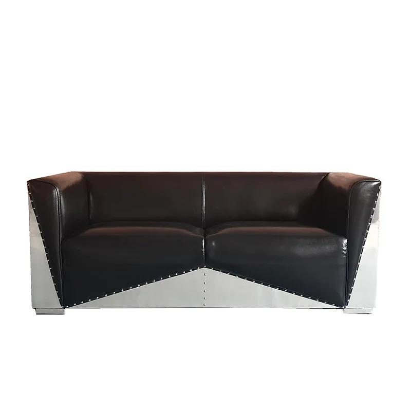 Industrial style metal aluminum leather sofa personalized rivets old furniture bar coffee shop sofa
Industrial style metal aluminum leather sofa personalized rivets old furniture bar coffee shop sofa