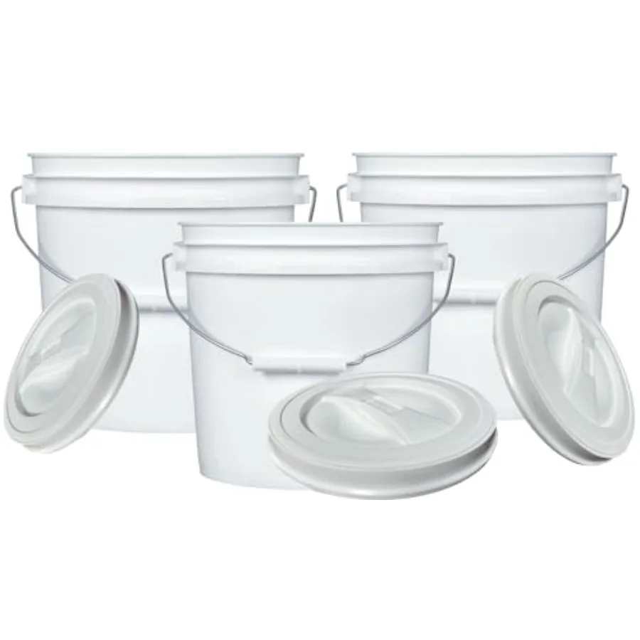 2 Gallon Food Grade BPA Free Made in USA Bucket with Screw On Lid Pack of 3
2 Gallon Food Grade BPA Free Made in USA Bucket with Screw On Lid Pack of 3