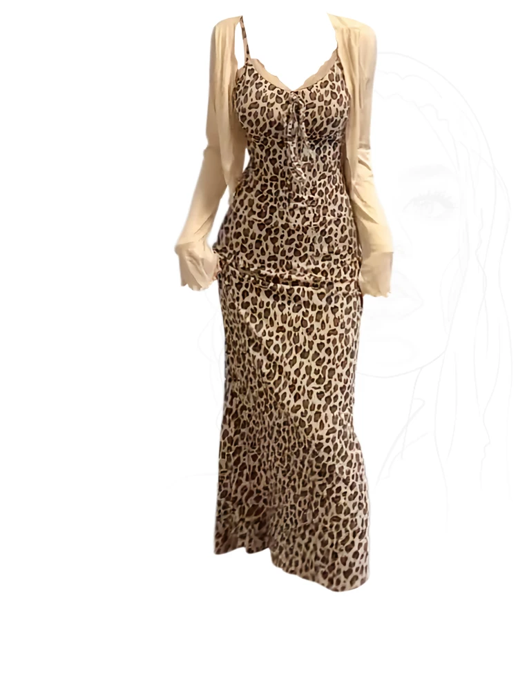 plus Size Leopard Print Wrap Dr And Cardigan Set Slimming Summer Faion Korean Sle plus Size Women's V-Ne Long Sve...
plus Size Leopard Print Wrap Dr And Cardigan Set Slimming Summer Faion Korean Sle plus Size Women's V-Ne Long Sve...