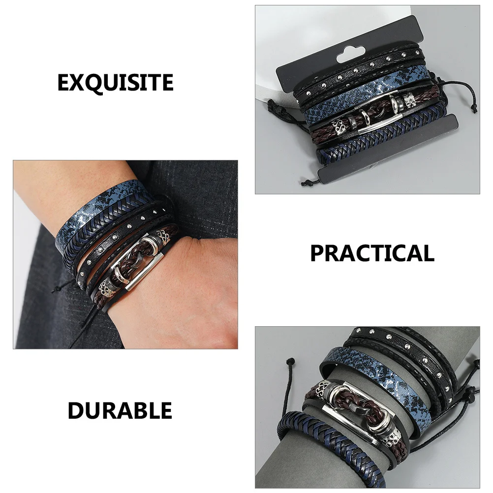 4Pcs PU Bracelets Adjustable Braided Wristbands Unisex Cuff Bracelets for Men Women Holiday Valentine Gift
4Pcs PU Bracelets Adjustable Braided Wristbands Unisex Cuff Bracelets for Men Women Holiday Valentine Gift