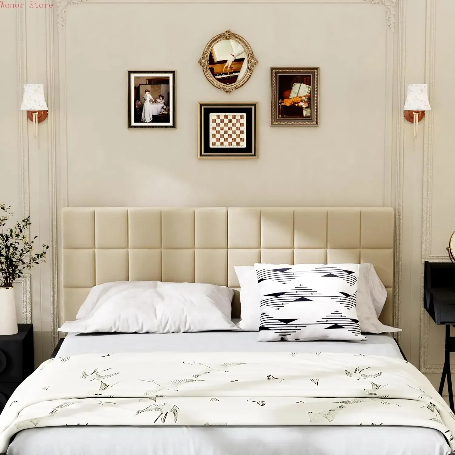 Velvet Upholstered Tufted King Size Headboard,Wood Head Board with Metal Legs, Adjustable Height from 42” to 56”
Velvet Upholstered Tufted King Size Headboard,Wood Head Board with Metal Legs, Adjustable Height from 42” to 56”