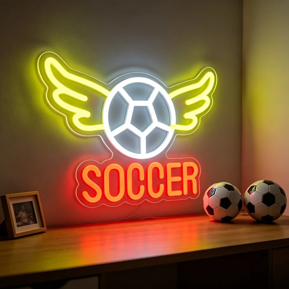 Soccer Neon Sign LED USB Dimmable Wall Art Decor for Bedroom Sports Bar Game Room Team Fan Gift Competition Party Decoration
Soccer Neon Sign LED USB Dimmable Wall Art Decor for Bedroom Sports Bar Game Room Team Fan Gift Competition Party Decoration