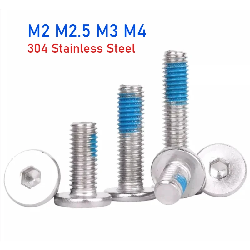 M2 M2.5 M3 M4 304 Stainless Steel Hexagon Socket Ultra-Thin Flat Head Screw Dispensing Anti-Loosening Anti-Skid Screws
M2 M2.5 M3 M4 304 Stainless Steel Hexagon Socket Ultra-Thin Flat Head Screw Dispensing Anti-Loosening Anti-Skid Screws