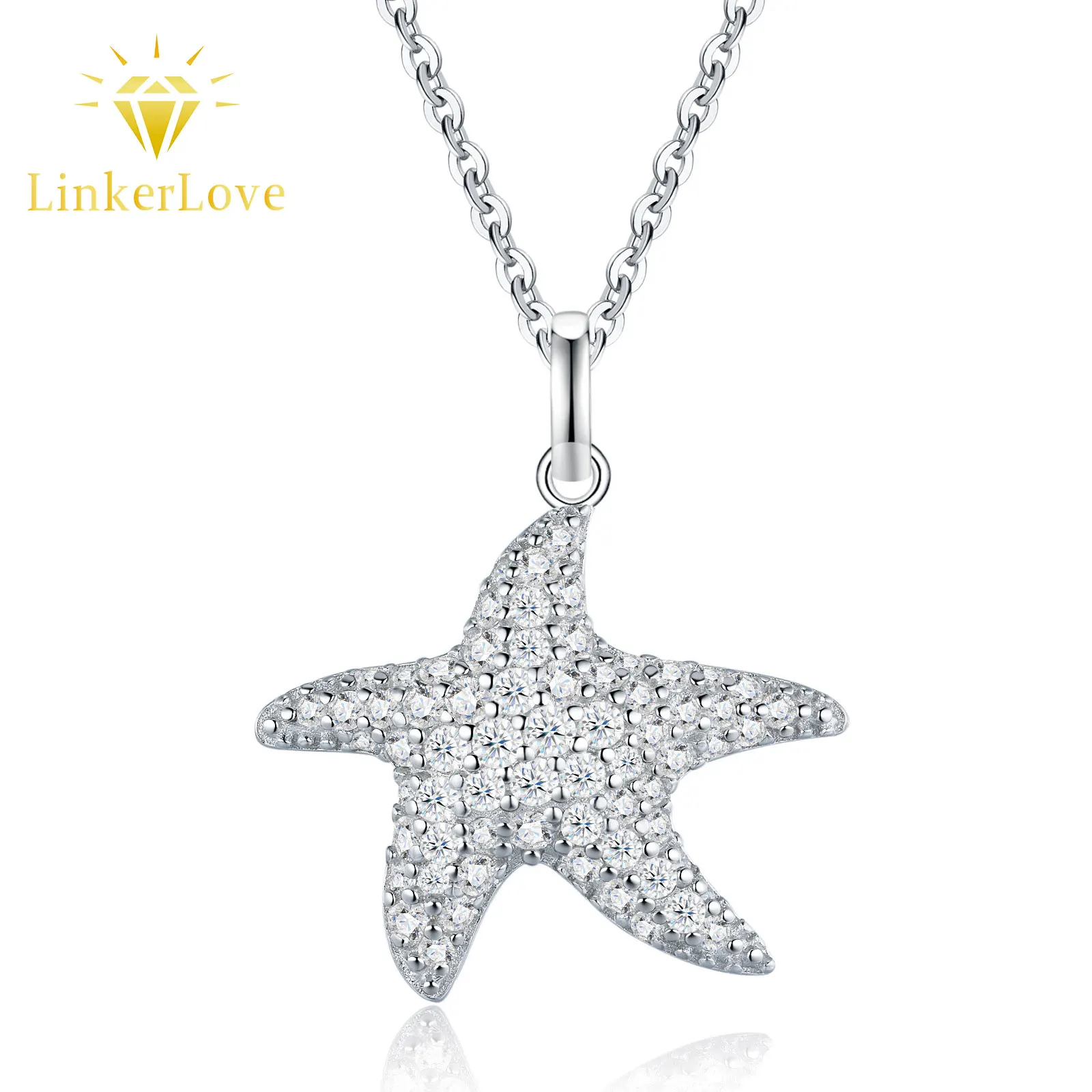 LinkerLove S925 Sterling Silver Moissanite Starfish Pendant Necklace for Women Diamond Stars Necklace Fine Jewelry Gift for Her
LinkerLove S925 Sterling Silver Moissanite Starfish Pendant Necklace for Women Diamond Stars Necklace Fine Jewelry Gift for Her