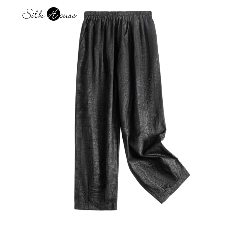2025 Women's 100% Natural Mulberry Silk Gambiered Guangdong Gauze Turtle Crack Elastic Waist Loose Versatile Straight Leg Pants
2025 Women's 100% Natural Mulberry Silk Gambiered Guangdong Gauze Turtle Crack Elastic Waist Loose Versatile Straight Leg Pants