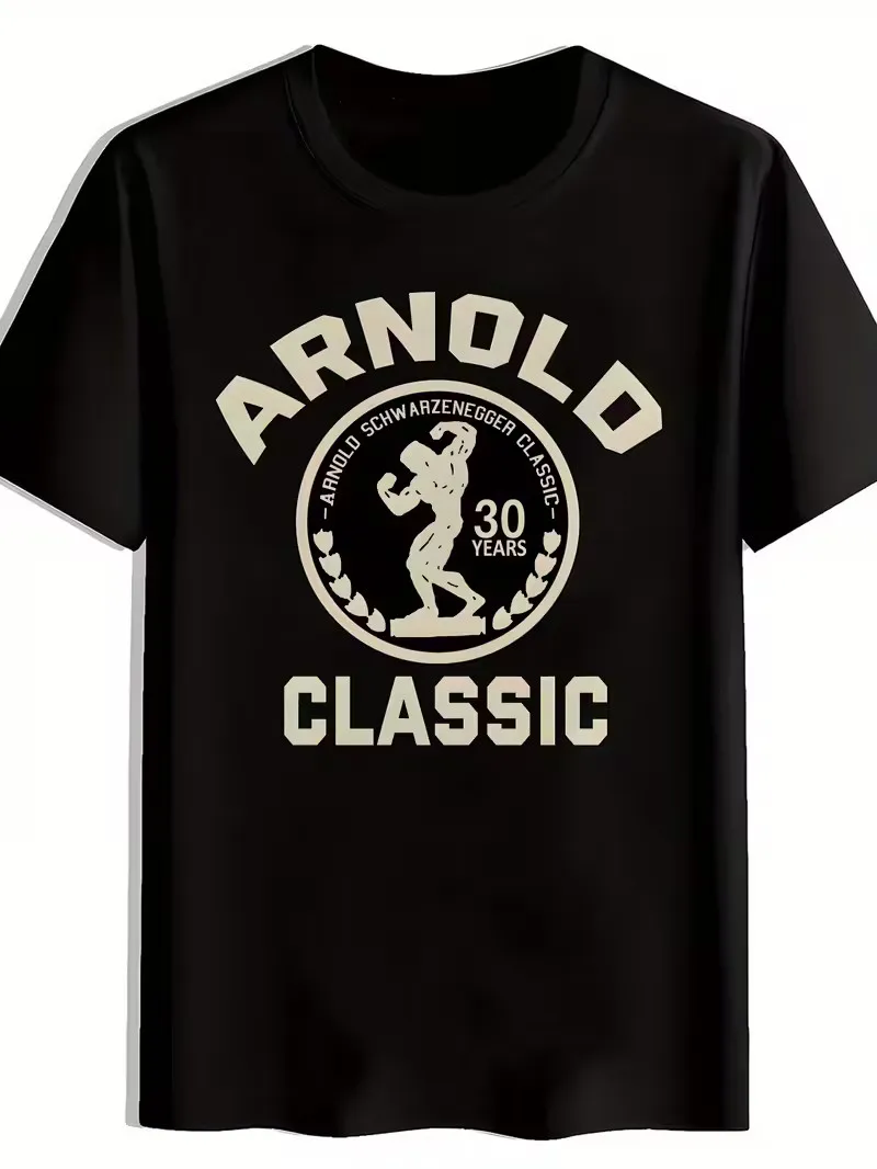 Men's Vintage Arnold Strongest Competition Print T-Shirt - Retro Bodybuilder Tee
Men's Vintage Arnold Strongest Competition Print T-Shirt - Retro Bodybuilder Tee