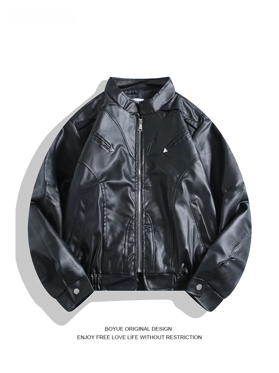 Boyue Men's Biker Leather Jaet Metal Casual Stand Collar Motorcycle Coat Loose Fit Youth Trend Spring Autumn Winter Outerwear
Boyue Men's Biker Leather Jaet Metal Casual Stand Collar Motorcycle Coat Loose Fit Youth Trend Spring Autumn Winter Outerwear