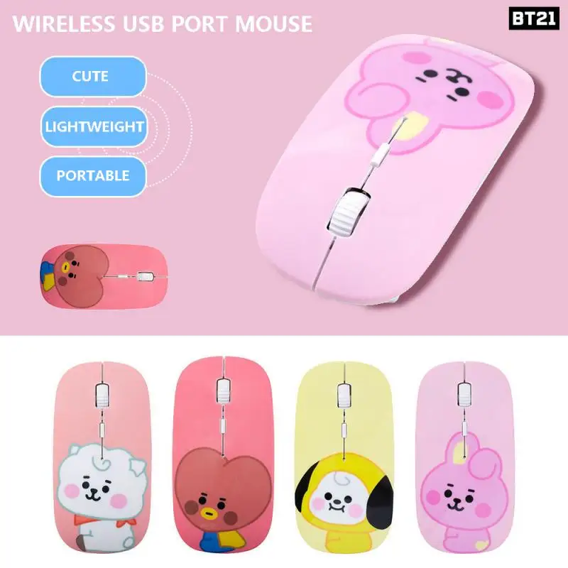 Bt21 Kawaii Cartoon Wireless Usb Port Mouse Cute Tata Cooky Office Mouse Portable Laptop Mouse Electronic Supplies Birthday Gift
Bt21 Kawaii Cartoon Wireless Usb Port Mouse Cute Tata Cooky Office Mouse Portable Laptop Mouse Electronic Supplies Birthday Gift