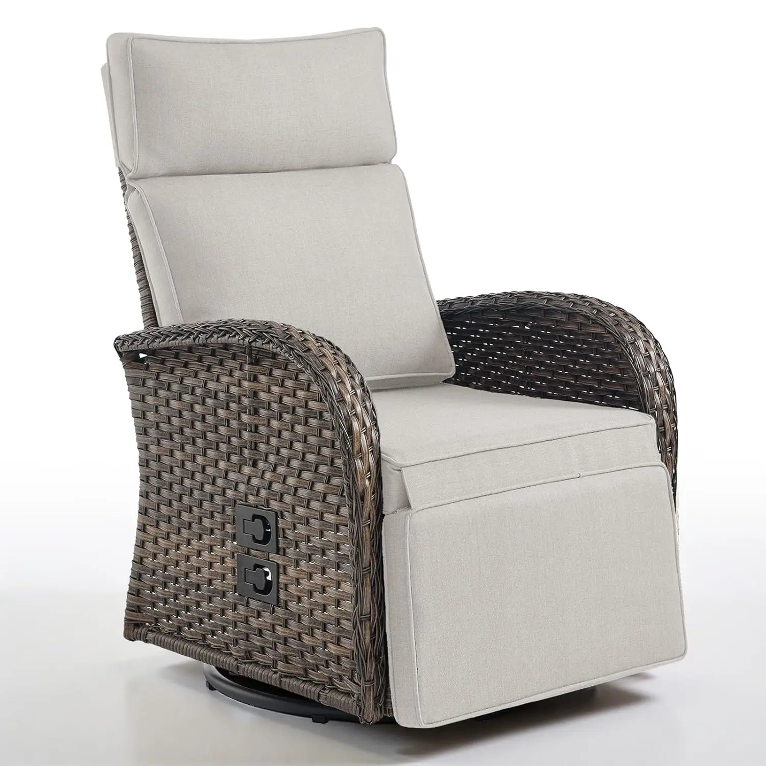 Dual-Adjust Outdoor Swivel Recliner Chair Adjustable Backrest & Footrest All-Weather Wicker Pool Deck Brown, Customized
Dual-Adjust Outdoor Swivel Recliner Chair Adjustable Backrest & Footrest All-Weather Wicker Pool Deck Brown, Customized