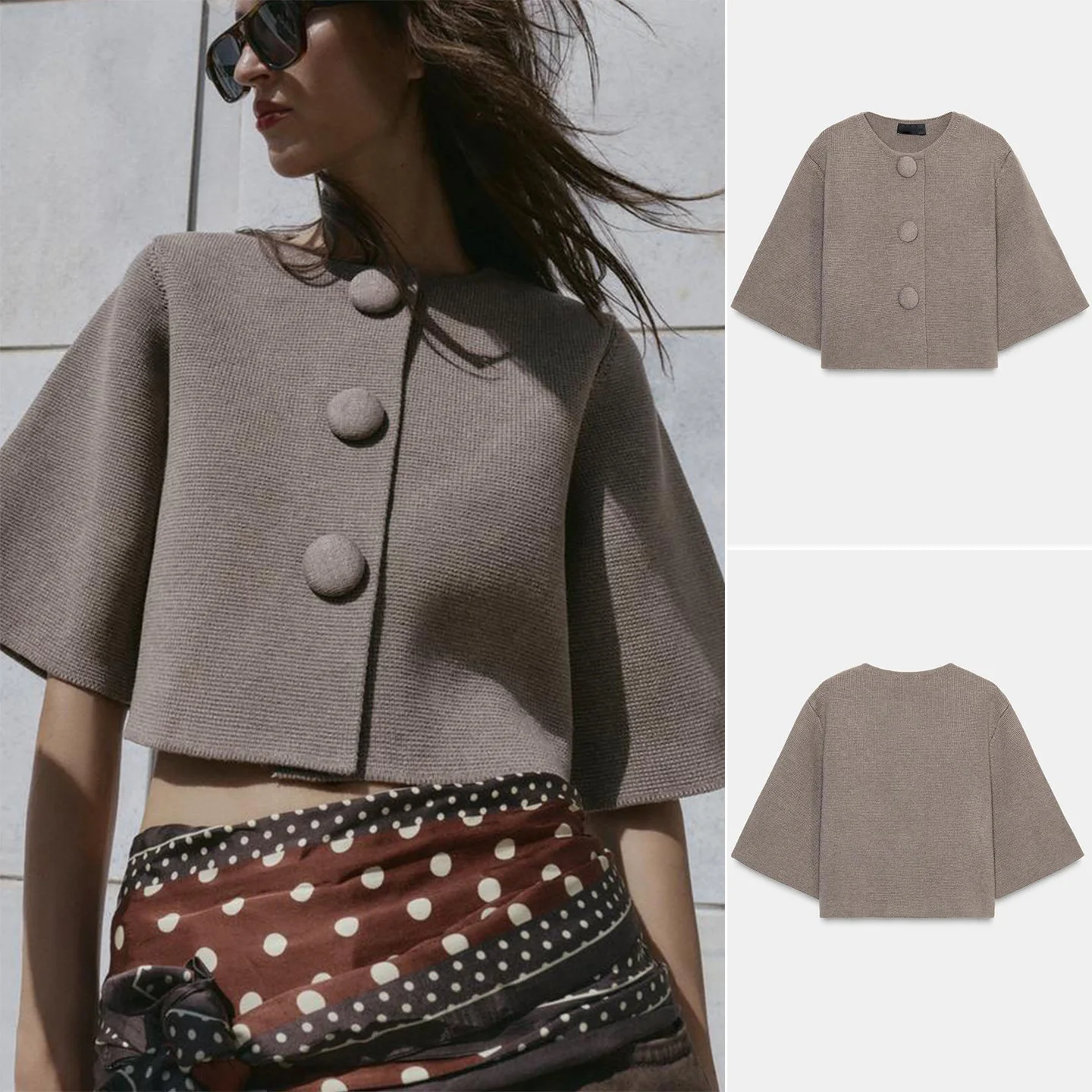 Sweet Sle round Ne Five Sve Knitted Coat New Autumn Women's Faion Polyester Fiber Casual ort Length Open Cardigan
Sweet Sle round Ne Five Sve Knitted Coat New Autumn Women's Faion Polyester Fiber Casual ort Length Open Cardigan