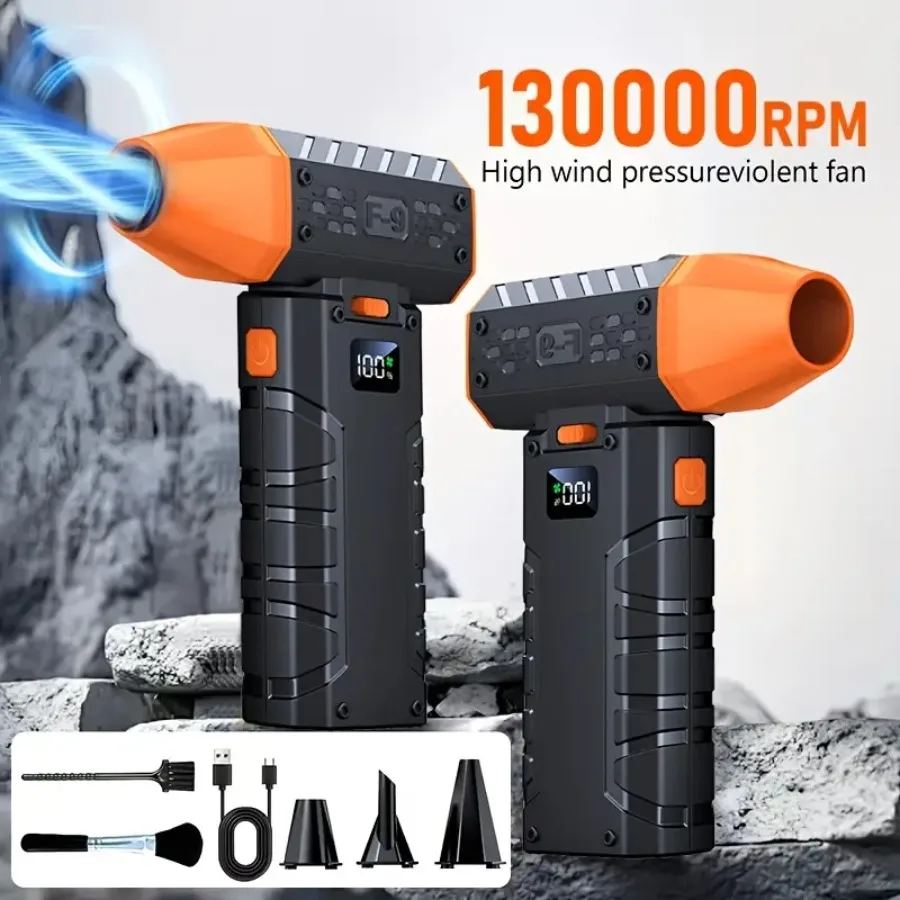 130000 RPM Ultra-Powerful Turbo Fan, High-Power Forceful Fan with Smart Display and LED Light, USB-C Fast Charging, 100 Wind Sp
130000 RPM Ultra-Powerful Turbo Fan, High-Power Forceful Fan with Smart Display and LED Light, USB-C Fast Charging, 100 Wind Sp