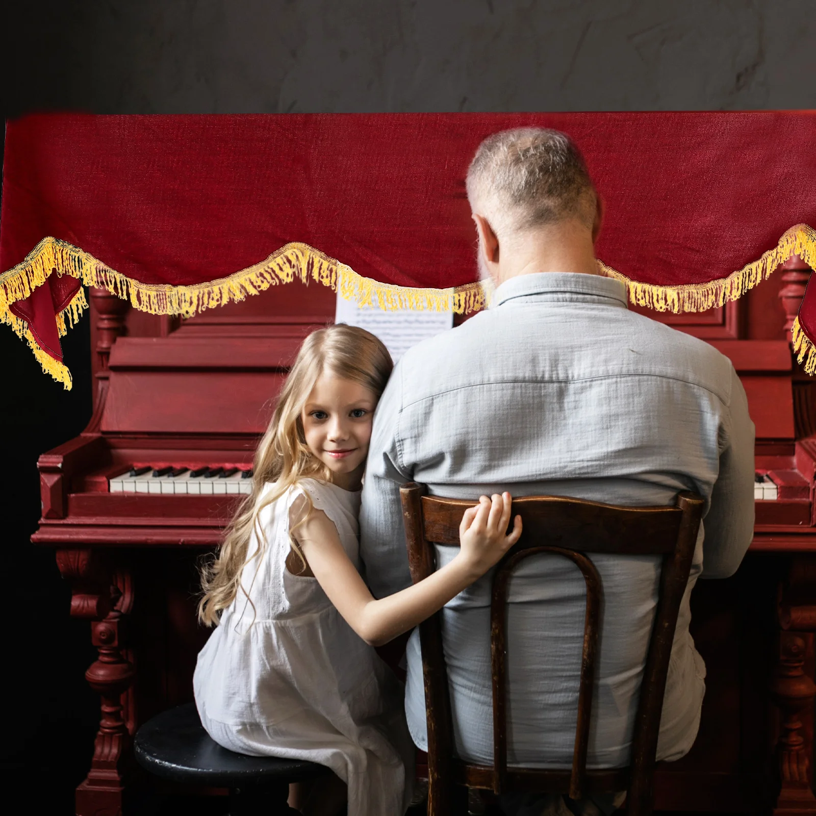 Upright Piano Dustproof Cover Velvet Protective Cloth For Musical Instrument Dust Cover With Tassels
Upright Piano Dustproof Cover Velvet Protective Cloth For Musical Instrument Dust Cover With Tassels