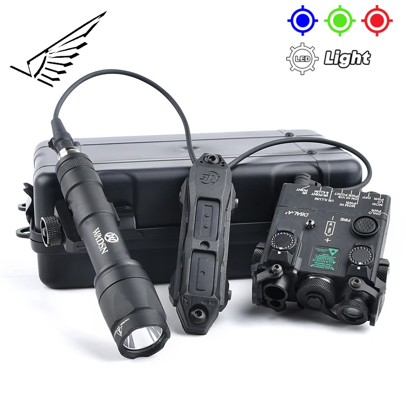 Тактический страйкшер DBAL-A2 Красная точка Зеленый лазерный прицел Индикатор прицеливания без ИК-логотипа Surefir M300 M600 Охотничий фонарик с переключателем
Тактический страйкшер DBAL-A2 Красная точка Зеленый лазерный прицел Индикатор прицеливания без ИК-логотипа Surefir M300 M600 Охотничий фонарик с переключателем