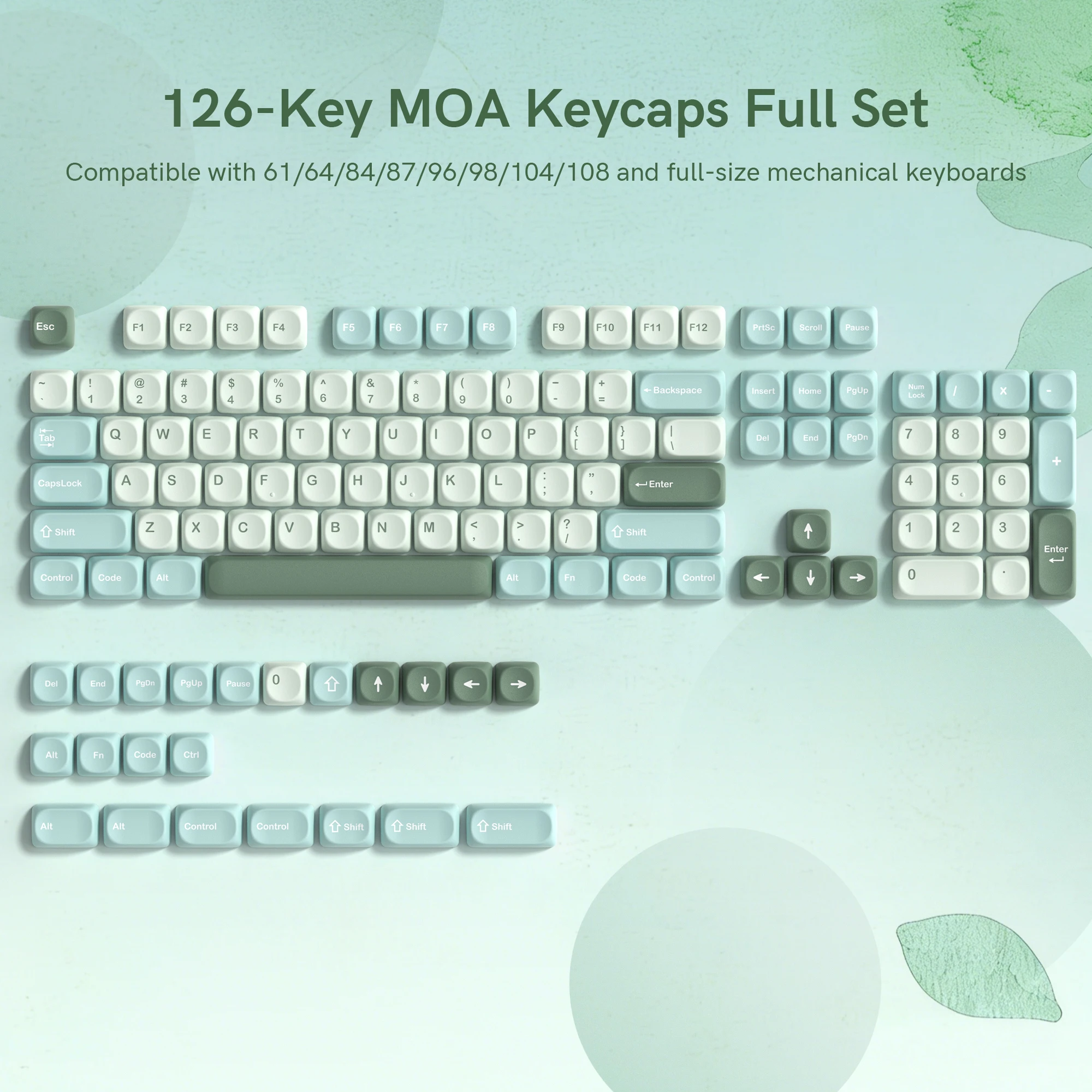 130+ Keys Blue Green White PBT Keycaps MOA Profile Customs Dye Sub Key caps for Cherry Gateron MX Switches Mechanical Keyboards
130+ Keys Blue Green White PBT Keycaps MOA Profile Customs Dye Sub Key caps for Cherry Gateron MX Switches Mechanical Keyboards