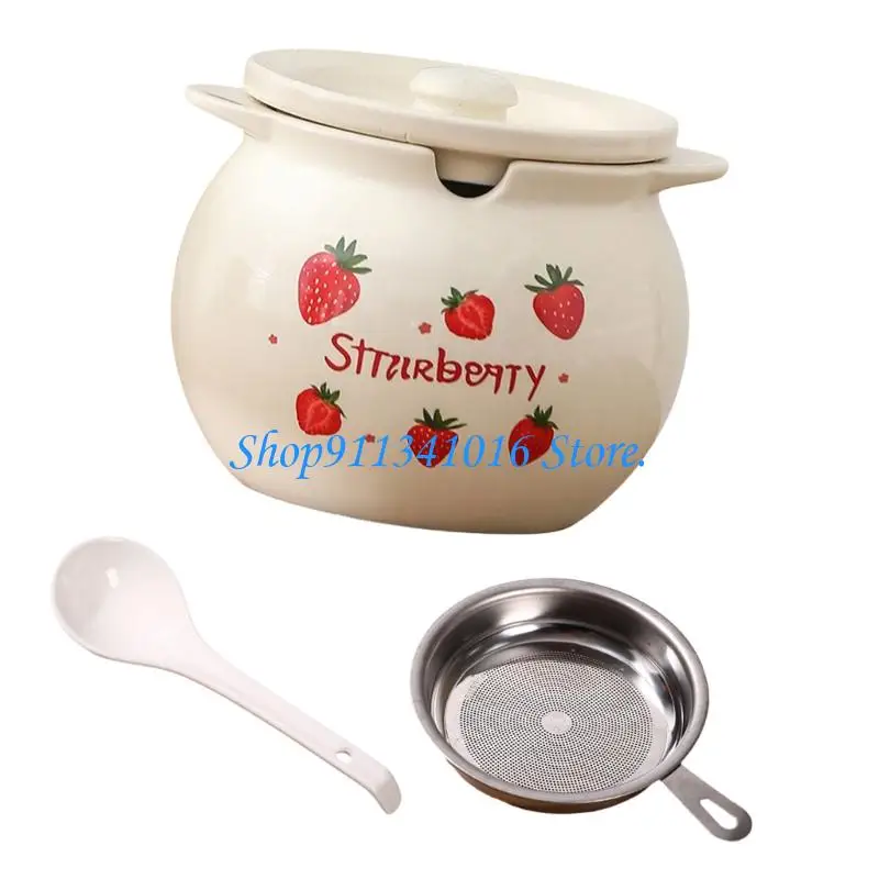 High Capacity 1400Ml Ceramic Oil Dispenser With Filter And Comfortable Handle Bacons Greases Container
High Capacity 1400Ml Ceramic Oil Dispenser With Filter And Comfortable Handle Bacons Greases Container