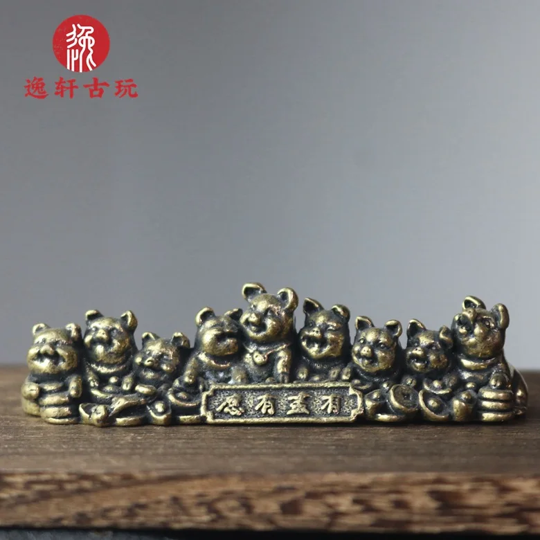 has everything, lucky pig small ornaments, brass group of little pig ingots, cute copper pig mini ornaments
has everything, lucky pig small ornaments, brass group of little pig ingots, cute copper pig mini ornaments