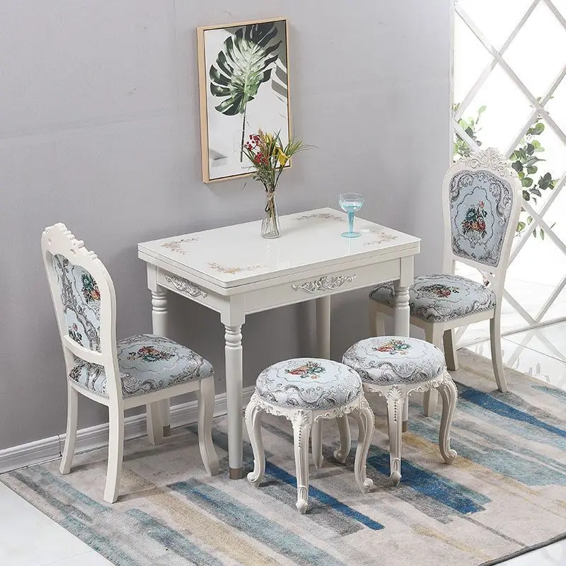 Dining table, small household apartment, simple modern glass solid wood folding dining table, rectangular European dining
Dining table, small household apartment, simple modern glass solid wood folding dining table, rectangular European dining