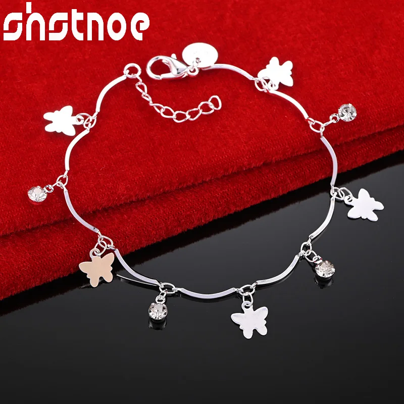 SHSTONE 925 Sterling Silver Little Butterfly Pendant Chain Bracelet For Woman Wedding Accessories Birthday Party Fashion Jewelry
SHSTONE 925 Sterling Silver Little Butterfly Pendant Chain Bracelet For Woman Wedding Accessories Birthday Party Fashion Jewelry