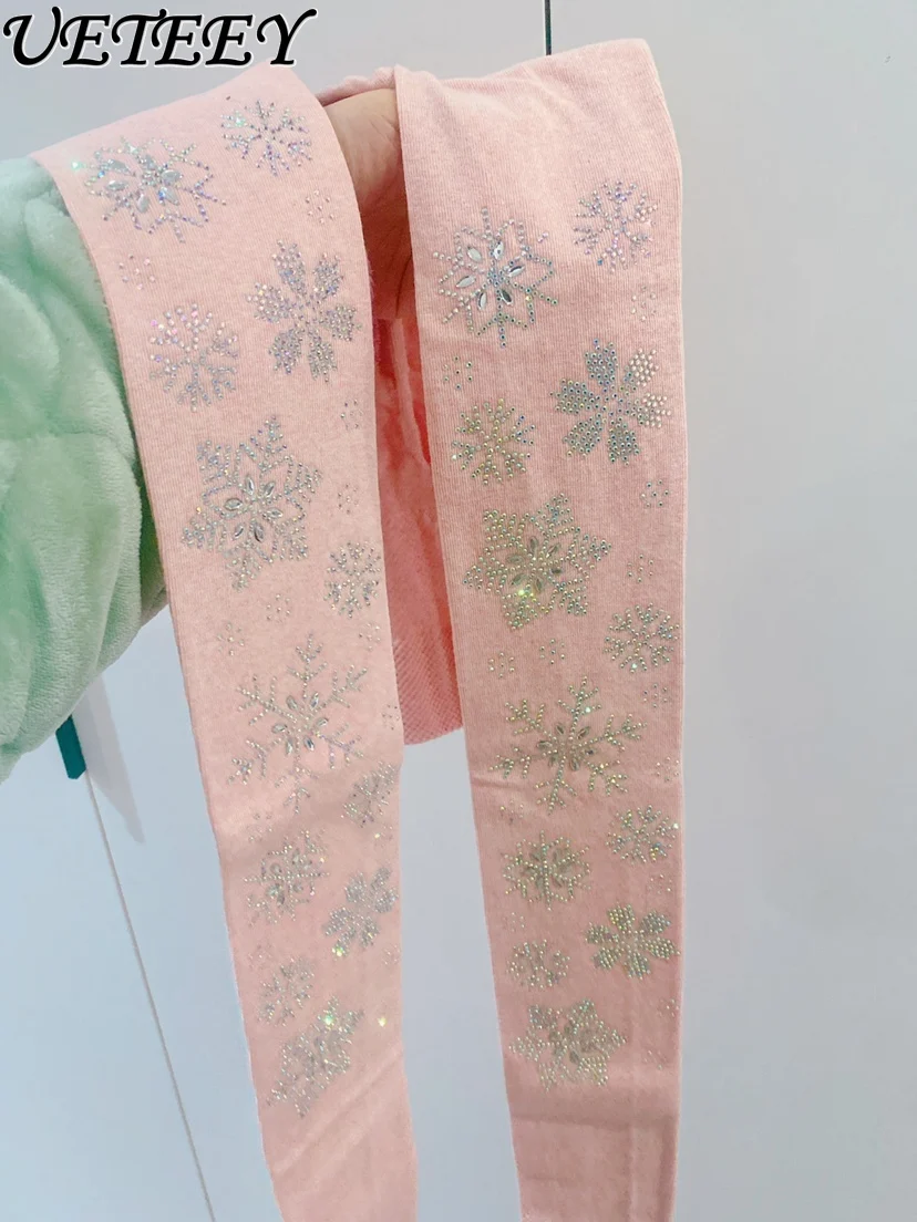 Pink Cute Hot-Selling Autumn Winter Rhinestone Base Stocking Fleece-Lined Cotton Rhinestone Pantyhose Shiny Women's Long Socks
Pink Cute Hot-Selling Autumn Winter Rhinestone Base Stocking Fleece-Lined Cotton Rhinestone Pantyhose Shiny Women's Long Socks
