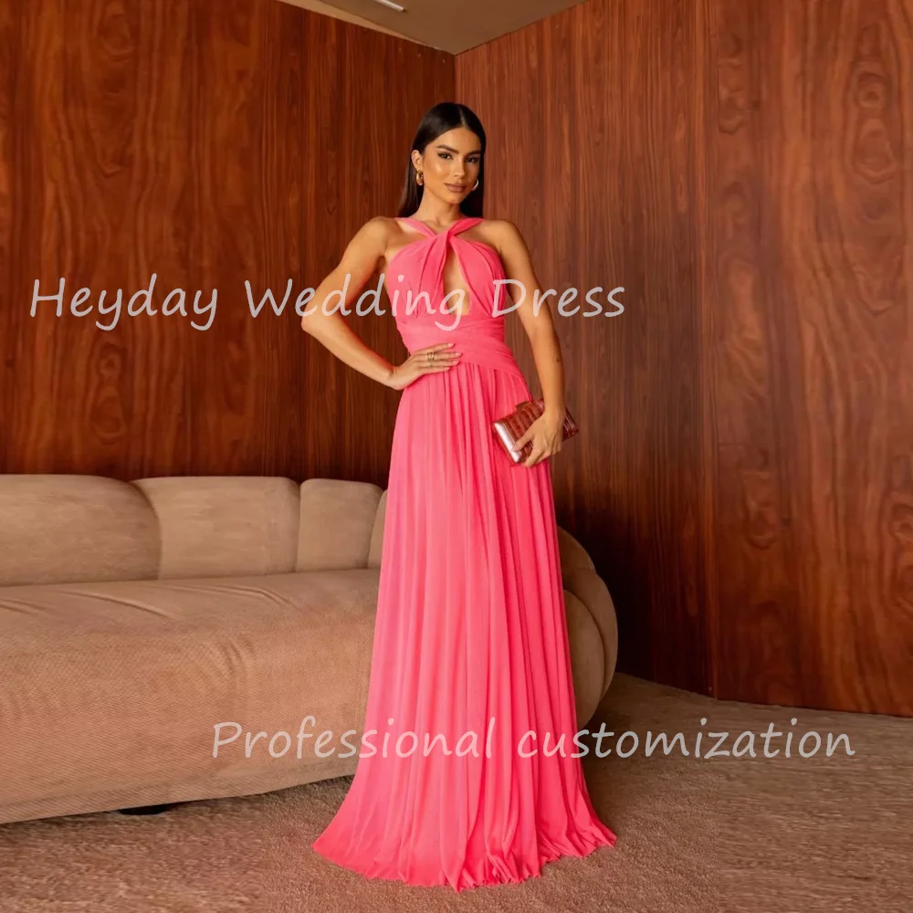 Heyday Pretty Dress Customized Ruched Halter Cut -out A-Line Backless Formal Evening Dress Floor Length Party Dress For Women
Heyday Pretty Dress Customized Ruched Halter Cut -out A-Line Backless Formal Evening Dress Floor Length Party Dress For Women