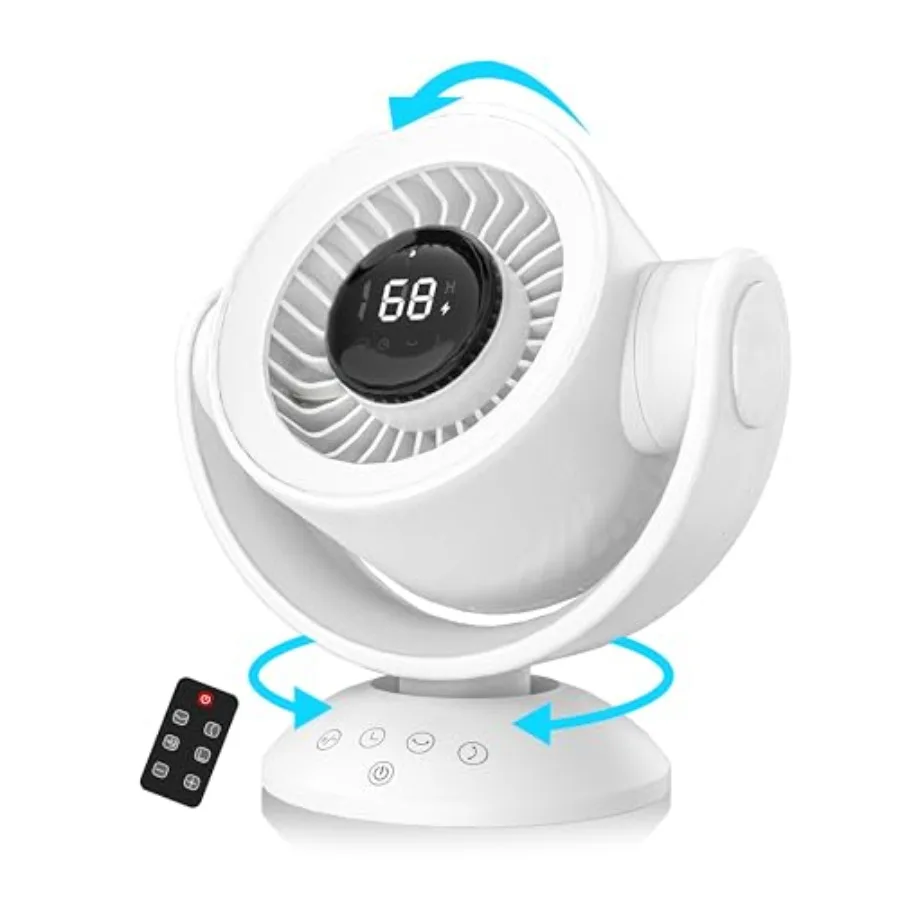 Fan for Bedroom, Air Circulator Fan 90°Vertical +120°Auto Oscillating, 100 Speeds, 10H Timer, Quiet, Digital Display Rechargeab
Fan for Bedroom, Air Circulator Fan 90°Vertical +120°Auto Oscillating, 100 Speeds, 10H Timer, Quiet, Digital Display Rechargeab