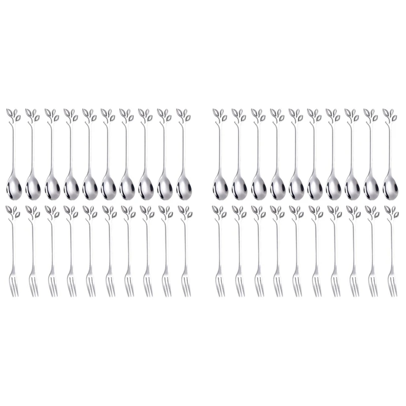 Dessert Spoon Fork Set,20 Pcs 4.7 Inch Cake Fork,Coffee Spoon,Creative Silver Leaf Fruit Fork,(20 Spoon + 20 Fork)
Dessert Spoon Fork Set,20 Pcs 4.7 Inch Cake Fork,Coffee Spoon,Creative Silver Leaf Fruit Fork,(20 Spoon + 20 Fork)
