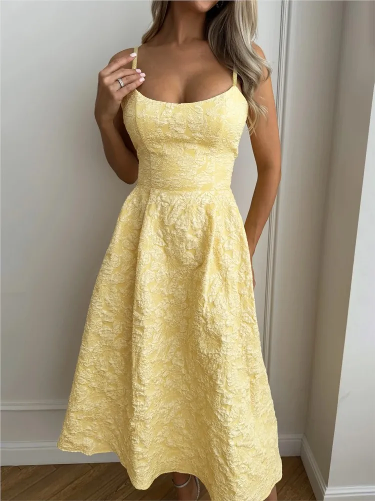 Flower Camisole Dress 2026 Women's Summer Sleeveless Embossed Jacquard Revealed Maxi Dress Women's C asual Long Camisole Dress
Flower Camisole Dress 2026 Women's Summer Sleeveless Embossed Jacquard Revealed Maxi Dress Women's C asual Long Camisole Dress